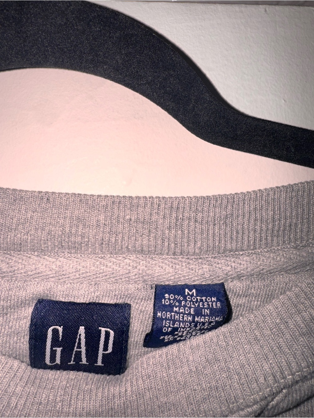 GAP Light Gray Ribbed Crewneck Sweatshirt - Picture 3 of 5